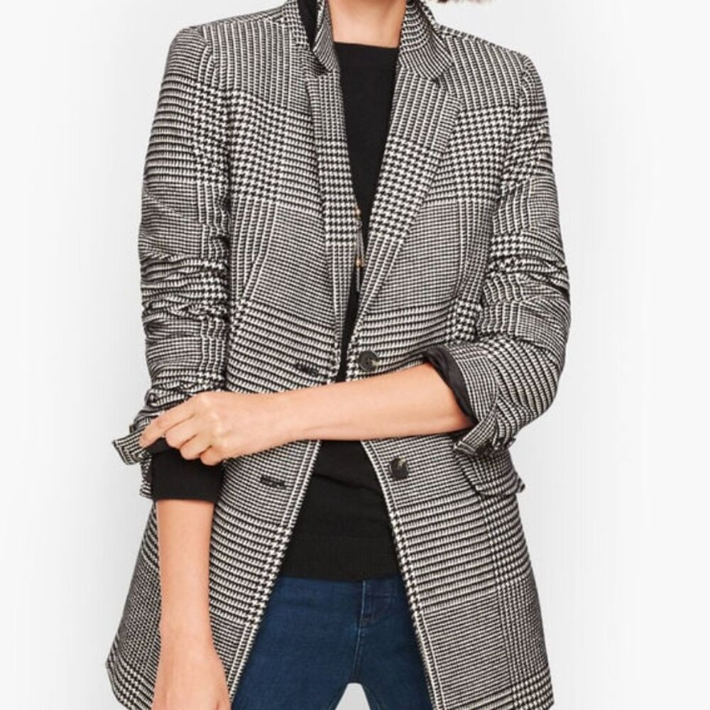Talbot - Classic Houndstooth Long Blazer - 16P